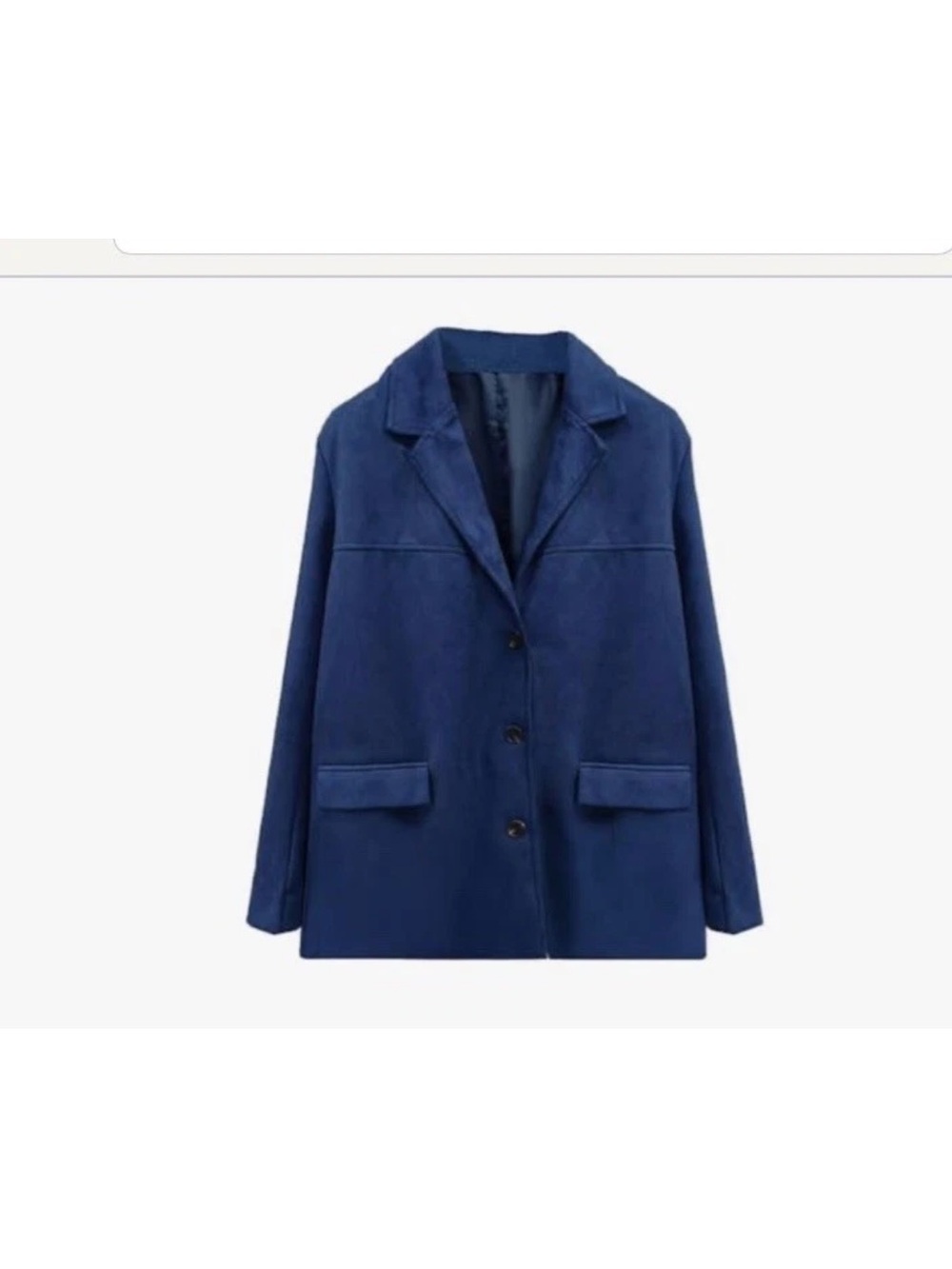 X&Z Women's Deep Blue Mid-Length Blazer Jacket XL Collared Button Long Sleeve